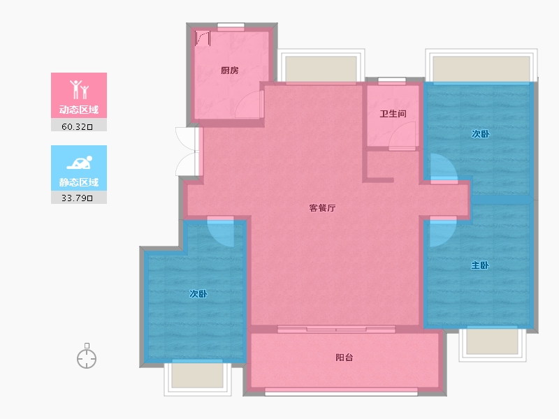 安徽省-阜阳市-海亮观澜学府-84.00-户型库-动静分区