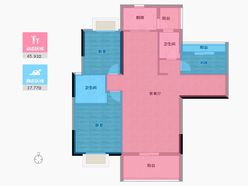 福建省-泉州市-奥能金港湾-92.80-户型库-动静分区