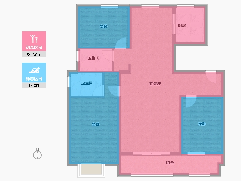 山东省-聊城市-仁恒兰亭-104.80-户型库-动静分区