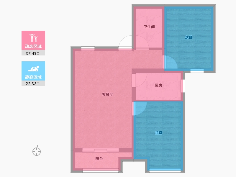 河北省-廊坊市-合美·帝宝壹號-52.75-户型库-动静分区