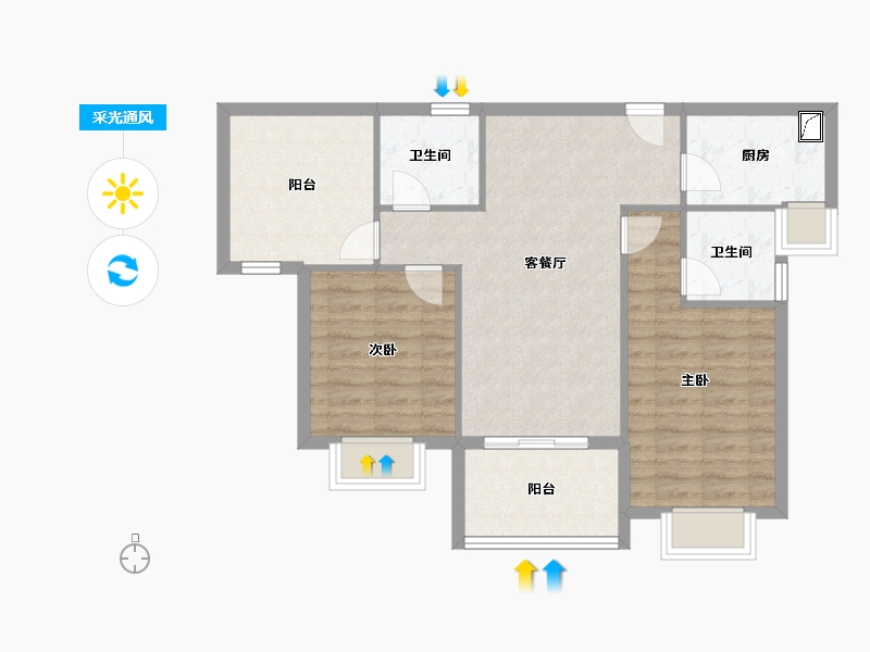 福建省-厦门市-国贸天峯-78.00-户型库-采光通风