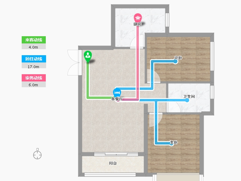 河北省-廊坊市-合美·帝宝壹號-70.60-户型库-动静线