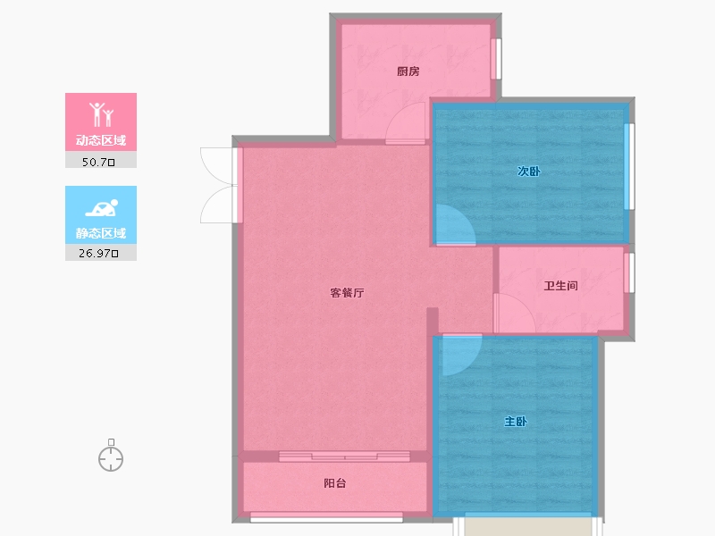 河北省-廊坊市-合美·帝宝壹號-70.60-户型库-动静分区