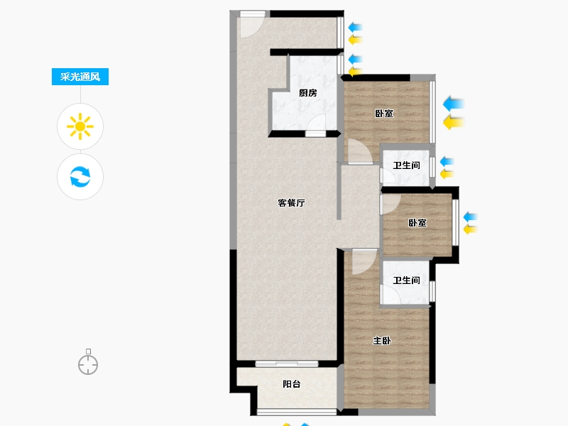 广东省-揭阳市-普宁·光明1号-102.54-户型库-采光通风