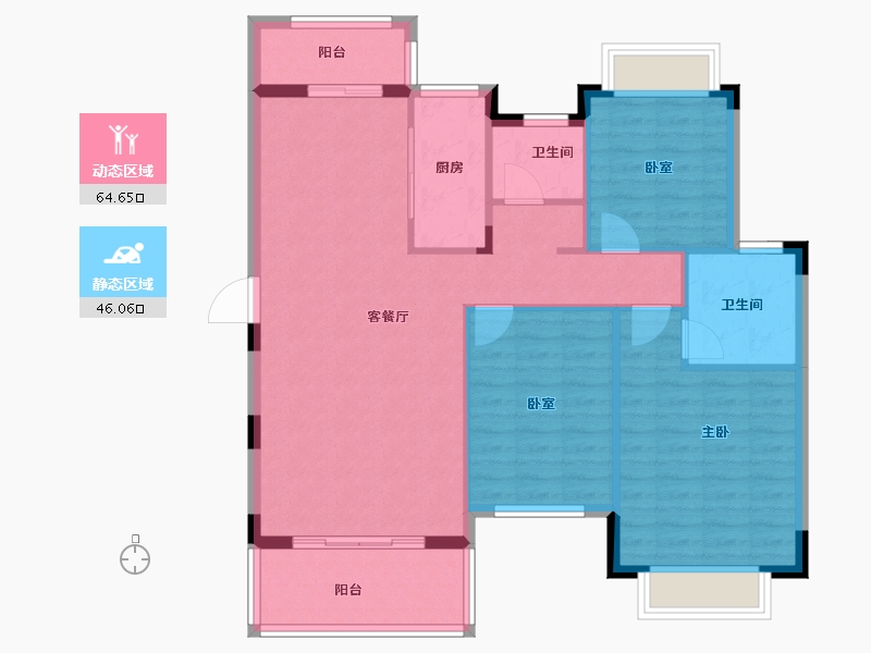 江西省-吉安市-龙城御璟国际-101.09-户型库-动静分区