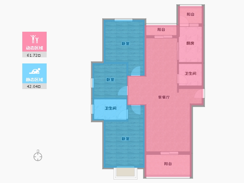 福建省-泉州市-金龙华侨城-92.70-户型库-动静分区