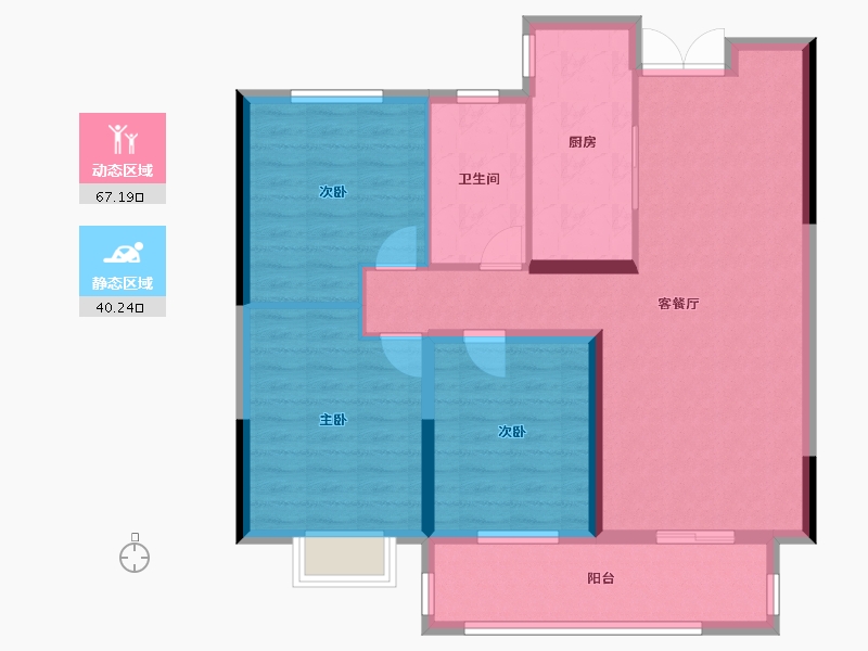 安徽省-芜湖市-信达·玥珑湾-96.80-户型库-动静分区