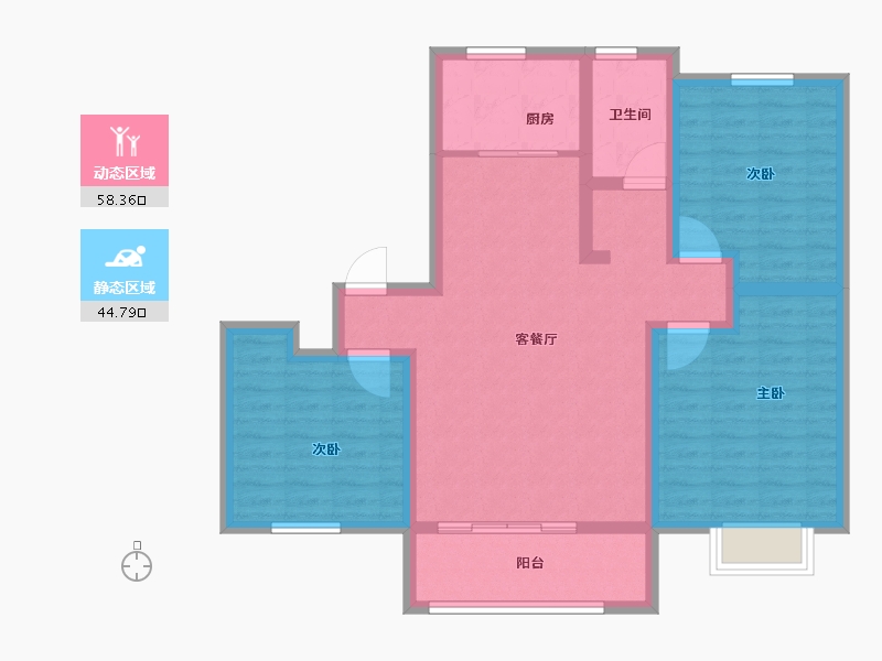 山东省-聊城市-仁恒兰亭-92.00-户型库-动静分区