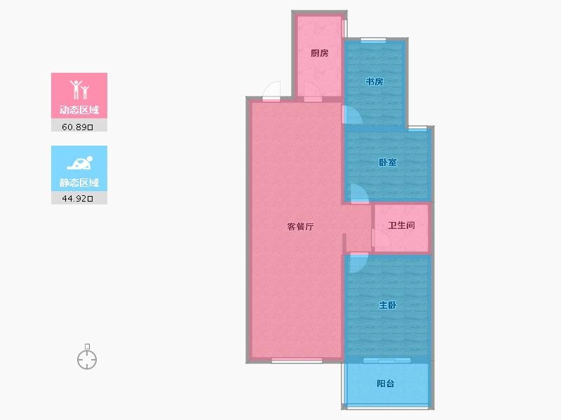 天津-天津市-翔宇三江领秀-95.00-户型库-动静分区