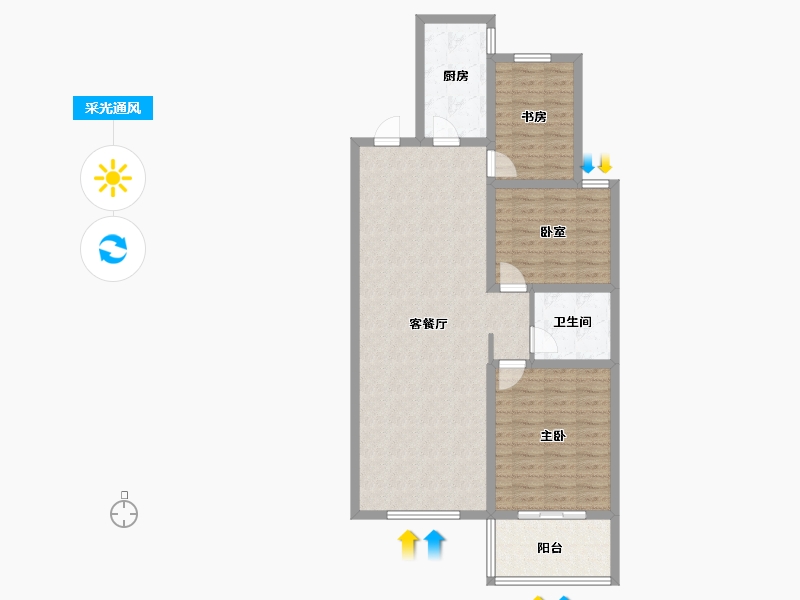 天津-天津市-翔宇三江领秀-95.00-户型库-采光通风