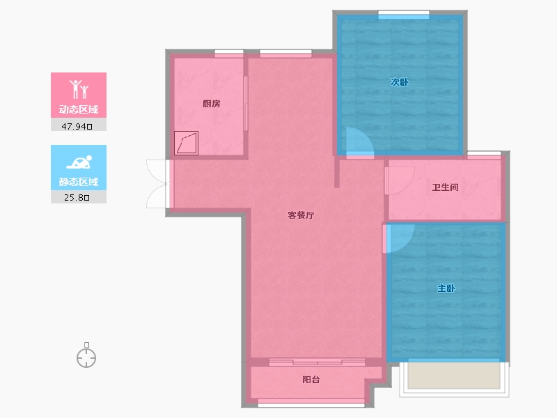 河北省-廊坊市-合美·帝宝壹號-65.82-户型库-动静分区