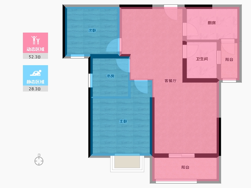 湖北省-黄石市-大桥·一品园·三期-71.20-户型库-动静分区