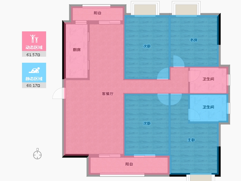 贵州省-铜仁市-嘉豪·北宸府-110.96-户型库-动静分区