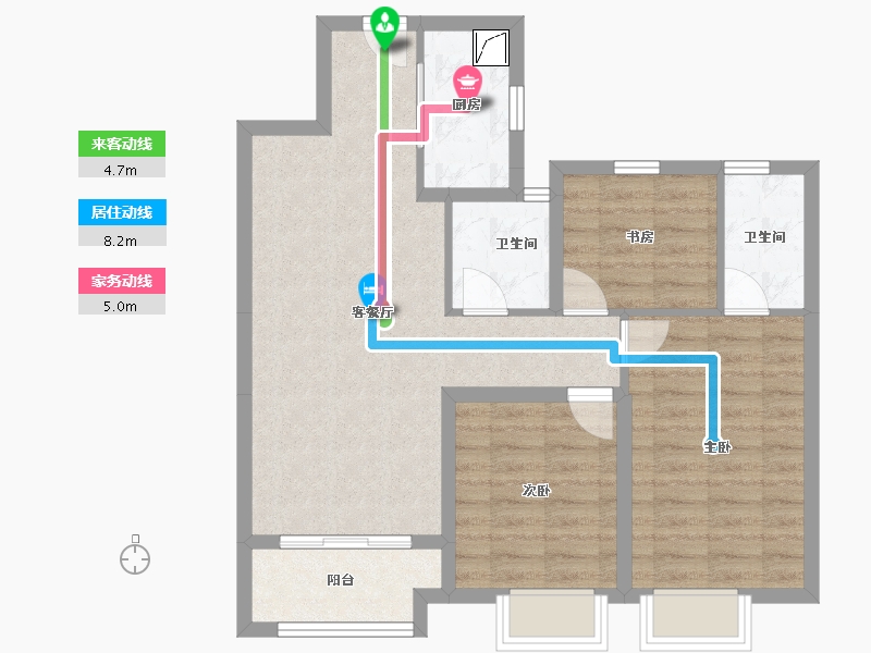 安徽省-池州市-安东盛誉华庭-76.94-户型库-动静线