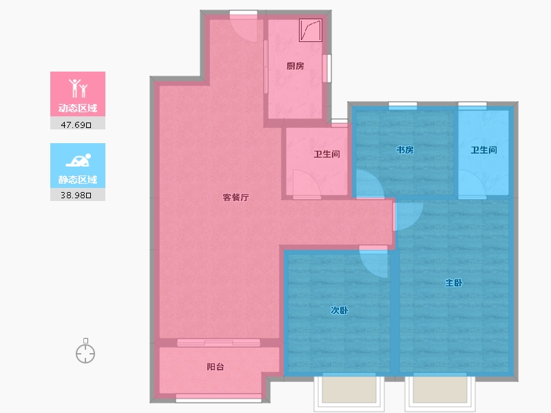 安徽省-池州市-安东盛誉华庭-76.94-户型库-动静分区