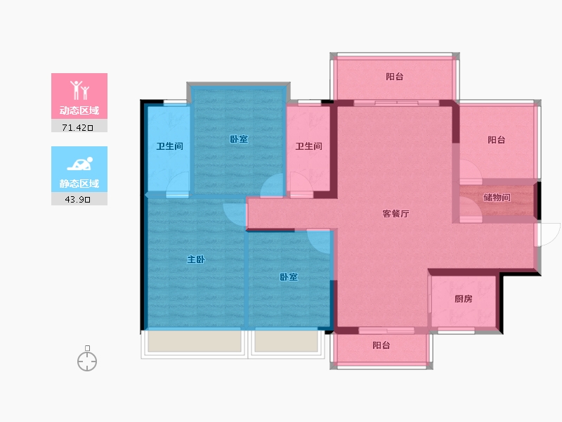 广西壮族自治区-崇左市-崇左碧桂园公园上城-102.93-户型库-动静分区