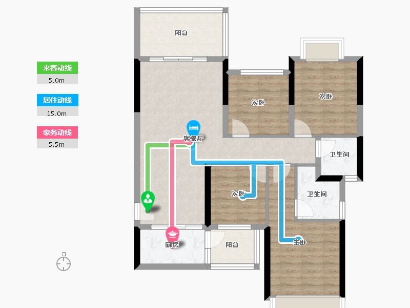 广西壮族自治区-贵港市-江南明珠-91.53-户型库-动静线