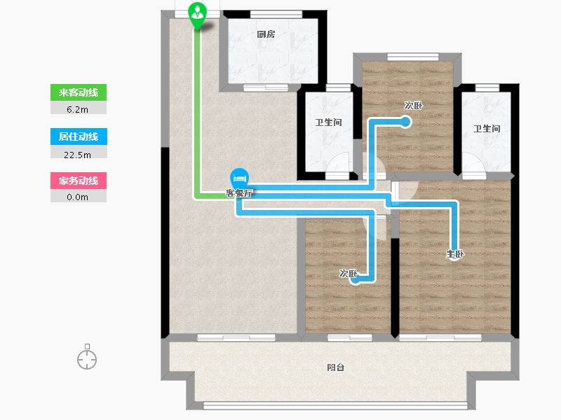 江苏省-宿迁市-吾悦广场·吾悦华府-100.80-户型库-动静线