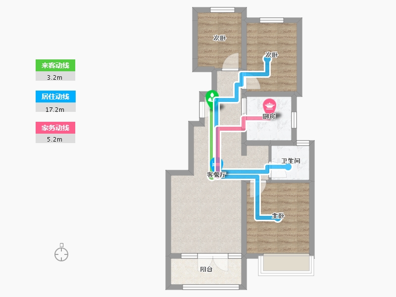 河北省-廊坊市-佳兆业·悦峰·风和苑-63.49-户型库-动静线