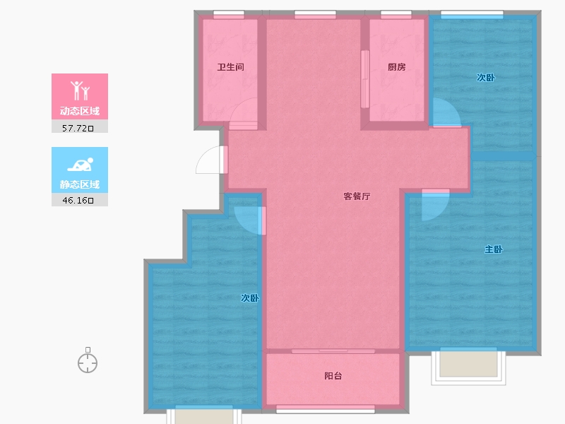 山东省-聊城市-印象云梦轩-92.87-户型库-动静分区