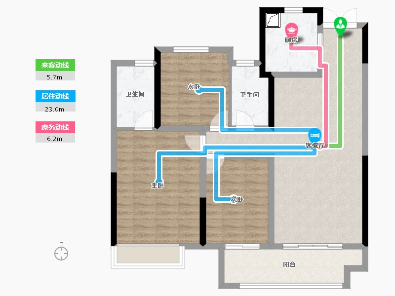 江苏省-宿迁市-吾悦广场·吾悦华府-96.00-户型库-动静线