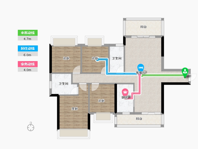 广西壮族自治区-贵港市-西江学府.蔷薇花园-97.05-户型库-动静线