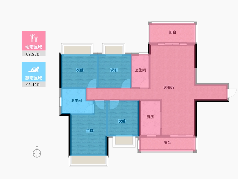 广西壮族自治区-贵港市-西江学府.蔷薇花园-97.05-户型库-动静分区