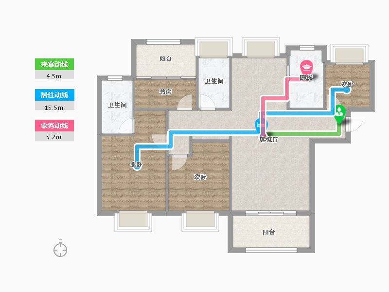 福建省-厦门市-国贸天峯-103.00-户型库-动静线