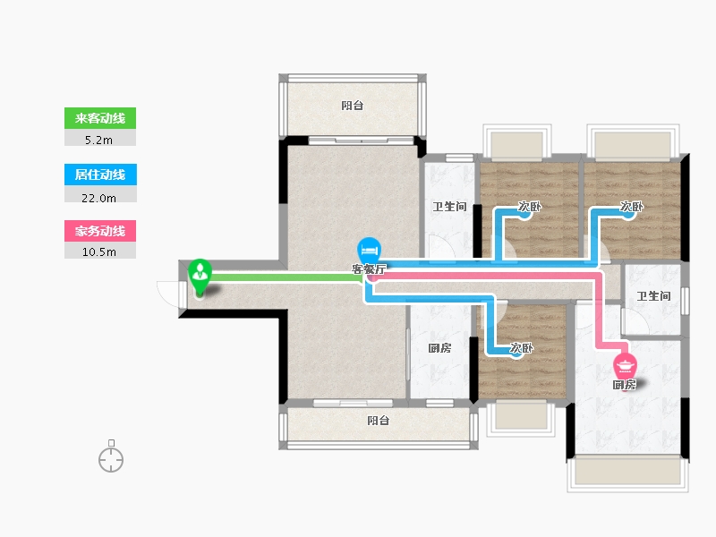 广西壮族自治区-贵港市-西江学府.蔷薇花园-96.37-户型库-动静线