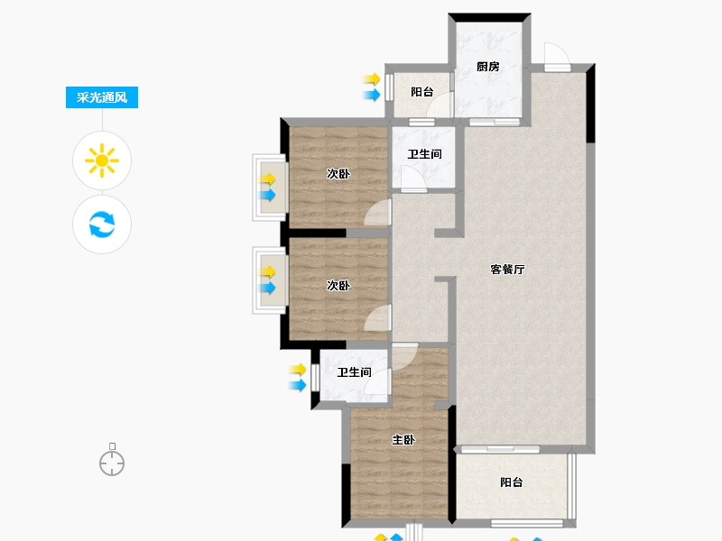 贵州省-铜仁市-虹祥·锦江壹品-99.50-户型库-采光通风