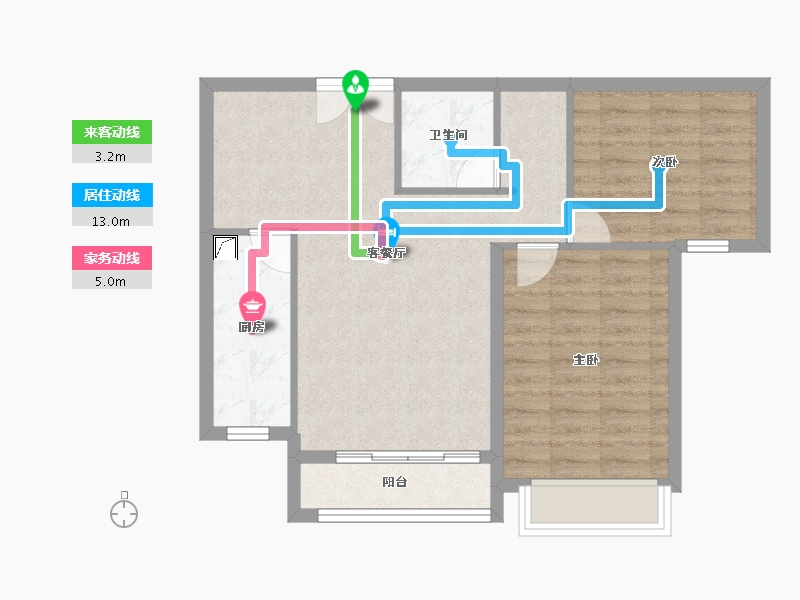 河北省-廊坊市-合美·帝宝壹號-67.75-户型库-动静线