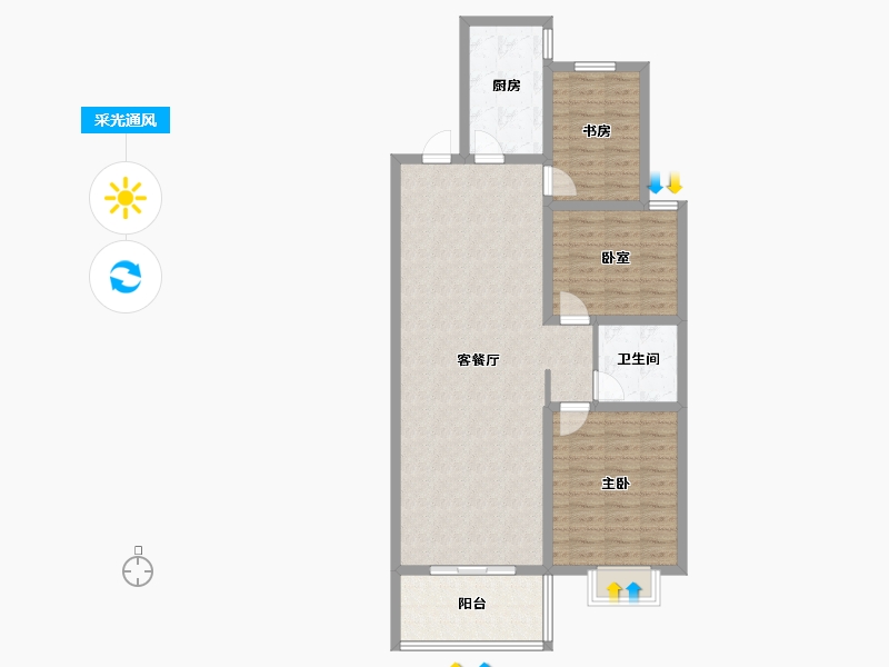 天津-天津市-翔宇三江领秀-95.00-户型库-采光通风