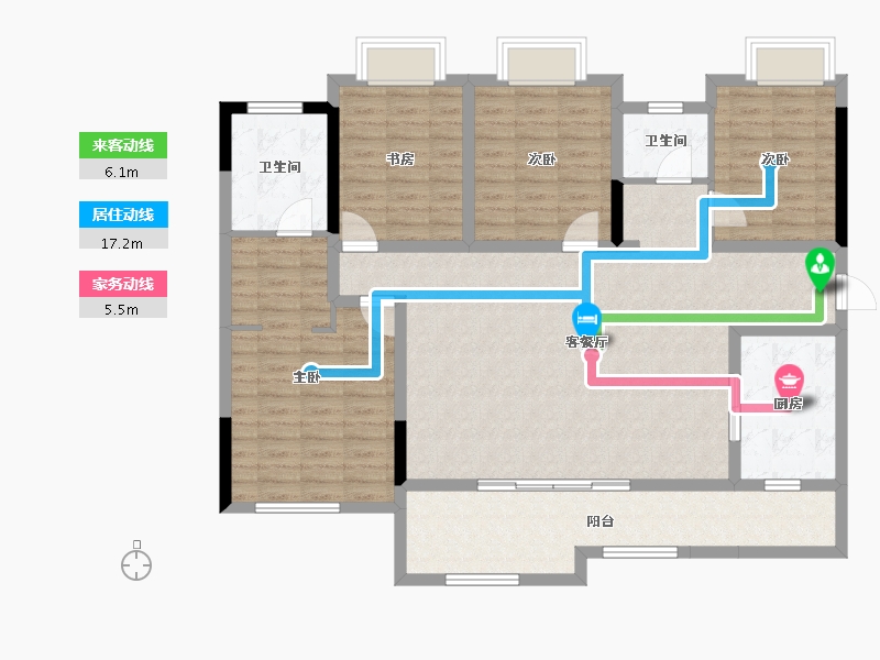 贵州省-铜仁市-虹祥·锦江壹品-124.95-户型库-动静线