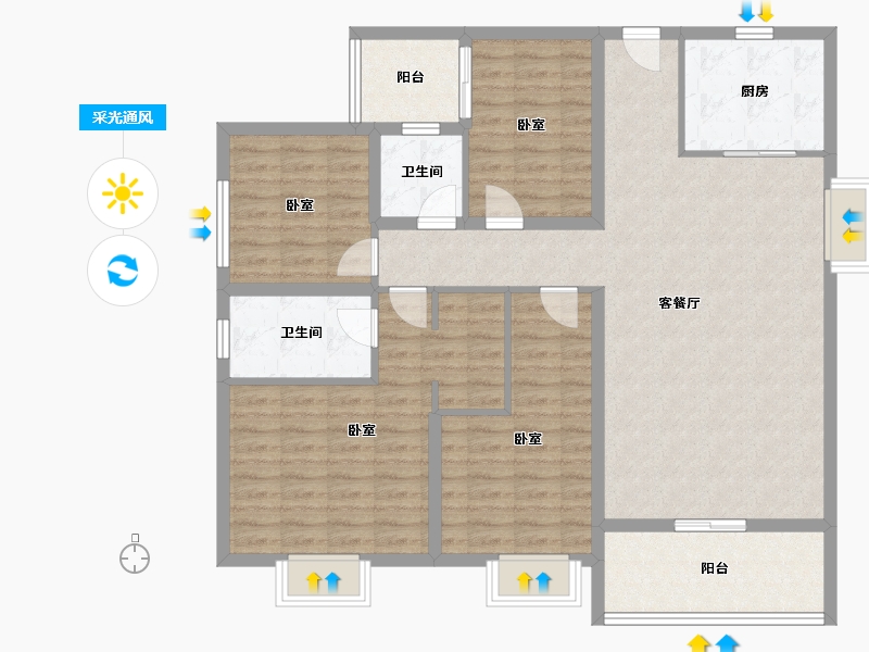 广东省-揭阳市-普宁·光明1号-123.21-户型库-采光通风