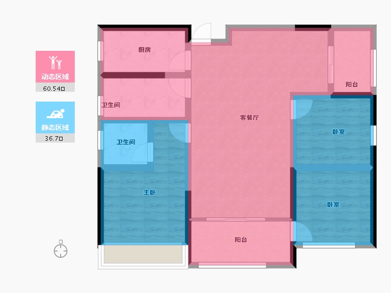 湖南省-常德市-汉晨江南滨江府-86.00-户型库-动静分区