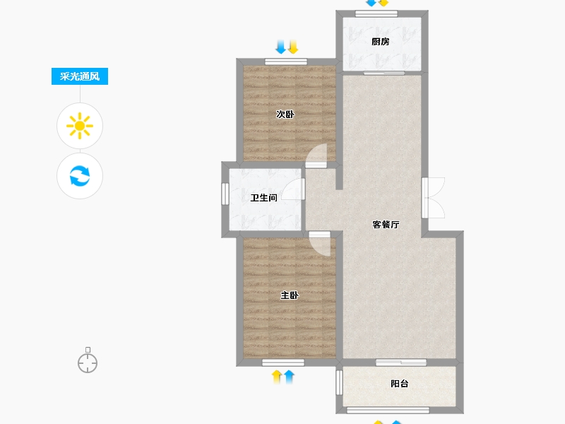 宁夏回族自治区-吴忠市-星河传说住宅小区·二期-83.80-户型库-采光通风