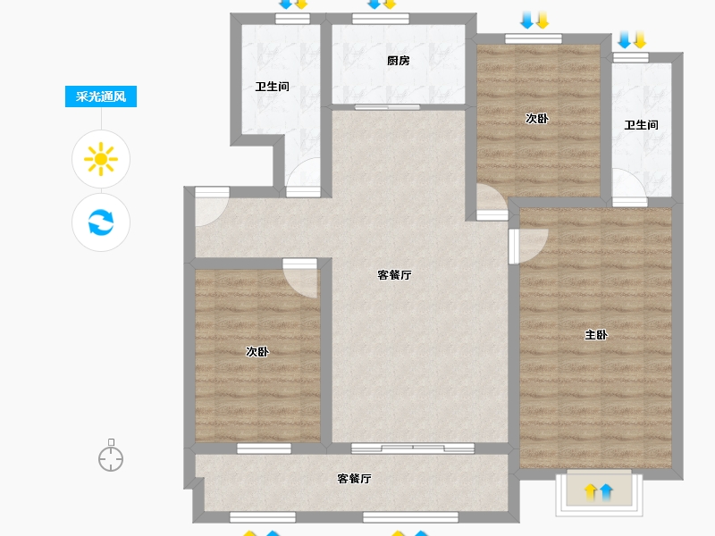 山东省-聊城市-仁恒兰亭-100.00-户型库-采光通风