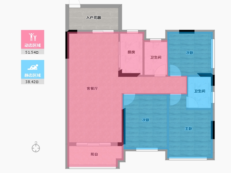 广西壮族自治区-贵港市-西山泉十里江湾-87.19-户型库-动静分区