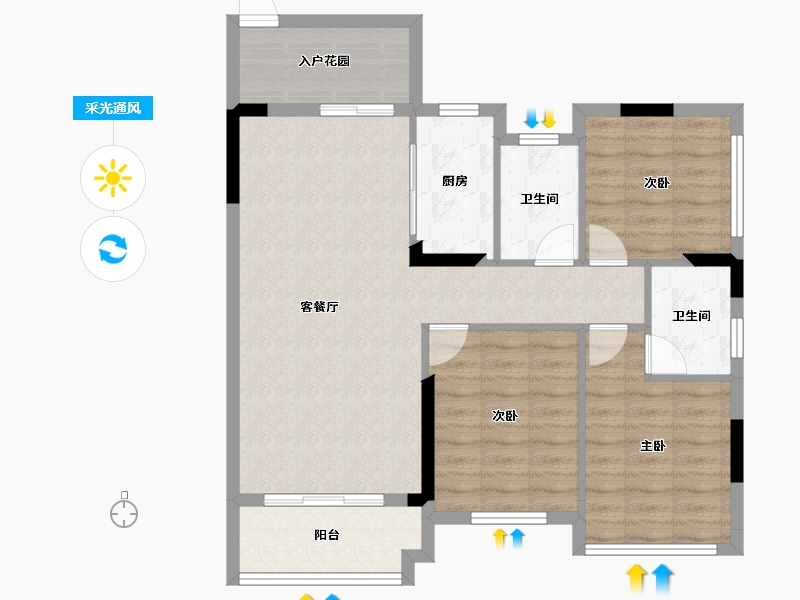 广西壮族自治区-贵港市-西山泉十里江湾-87.19-户型库-采光通风