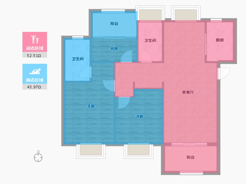 福建省-厦门市-国贸天峯-88.00-户型库-动静分区