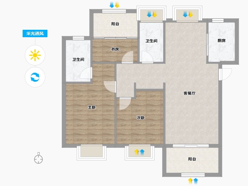 福建省-厦门市-国贸天峯-88.00-户型库-采光通风