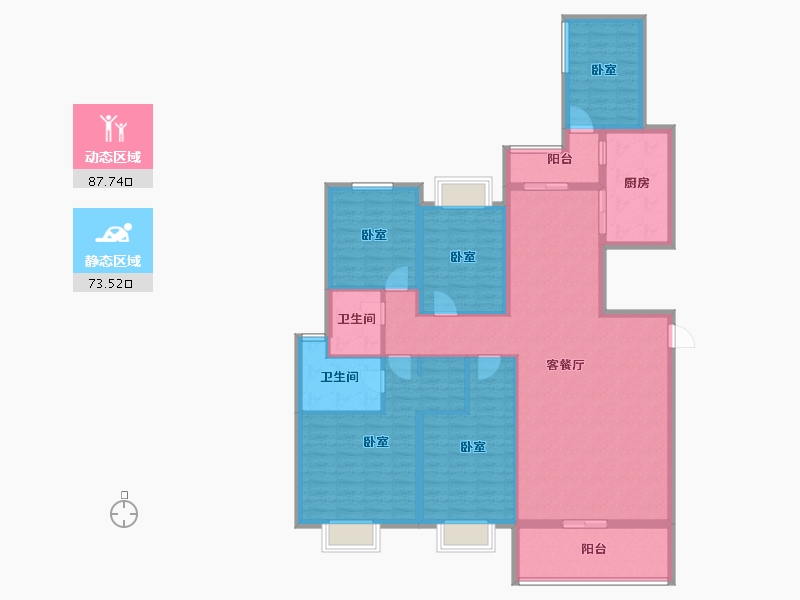 广东省-揭阳市-普宁·光明1号-145.61-户型库-动静分区