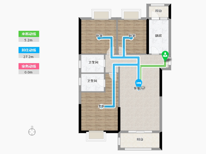 湖北省-黄石市-黄石当代满堂悦MOMA-99.20-户型库-动静线