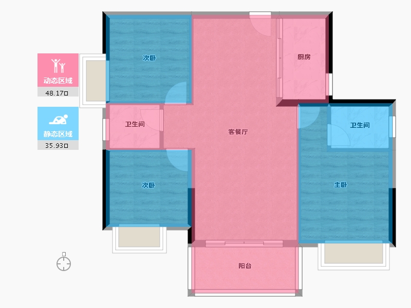 广西壮族自治区-贵港市-江南明珠-76.32-户型库-动静分区