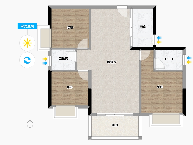 广西壮族自治区-贵港市-江南明珠-76.32-户型库-采光通风