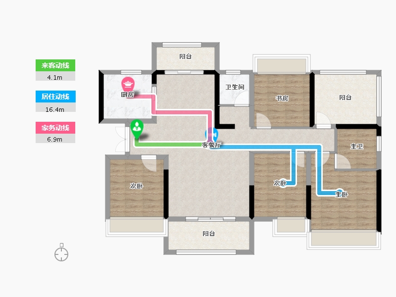 广东省-江门市-奥园·禧悦臺-118.40-户型库-动静线