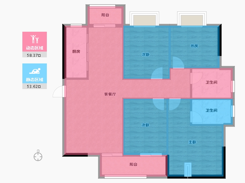 贵州省-铜仁市-嘉豪·北宸府-102.14-户型库-动静分区