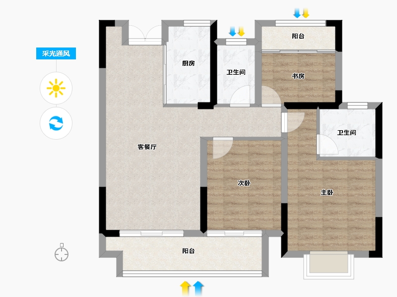 江西省-上饶市-友邦皇家公馆二期-82.01-户型库-采光通风