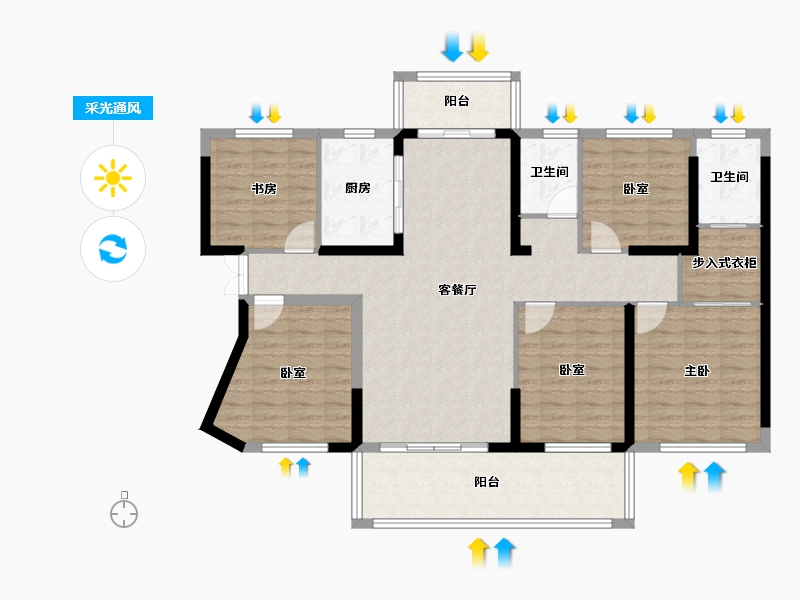 广西壮族自治区-玉林市-佳润·康桥-123.70-户型库-采光通风