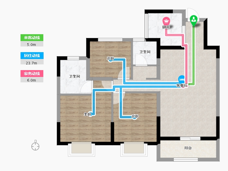 安徽省-安庆市-皖国紫竹園-88.77-户型库-动静线